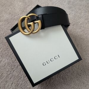 Gucci Black Belt with Gold Buckle